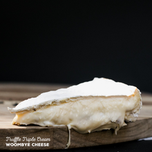 Load image into Gallery viewer, Truffle Triple Cream Brie handmade by Woombye Cheese.
