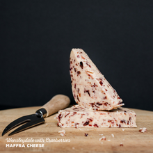 Load image into Gallery viewer, The perfect cheese for festive occasions, Wensleydale with Cranberries made by Maffra Cheese Co.
